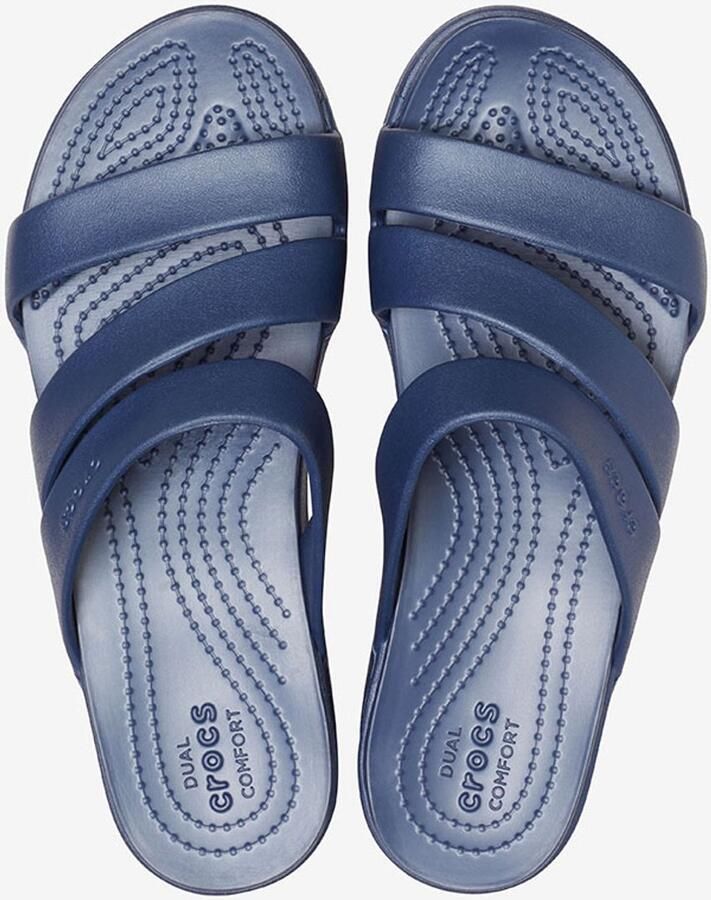 Crocs Monterey Strappy Wedge Navy