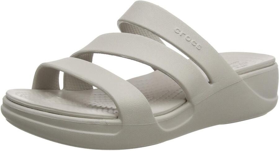 Crocs Monterey Strappy Wedge Platinum US W4