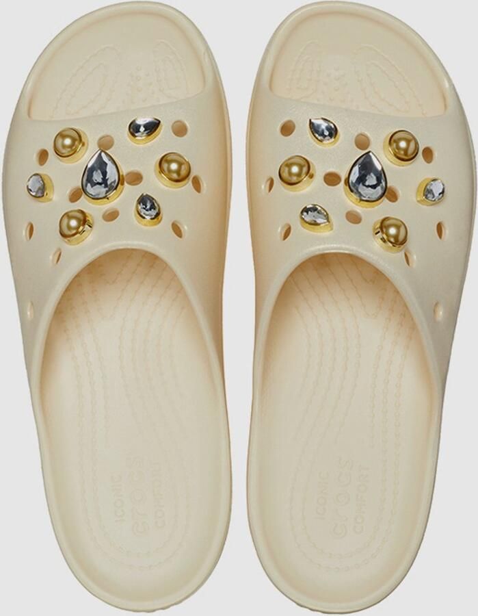 Crocs Platform Crystal Pearl Slippers Vanille US W10