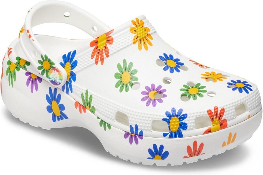 Crocs femme klassiek platform seizoensgebonden gedrukte cg White