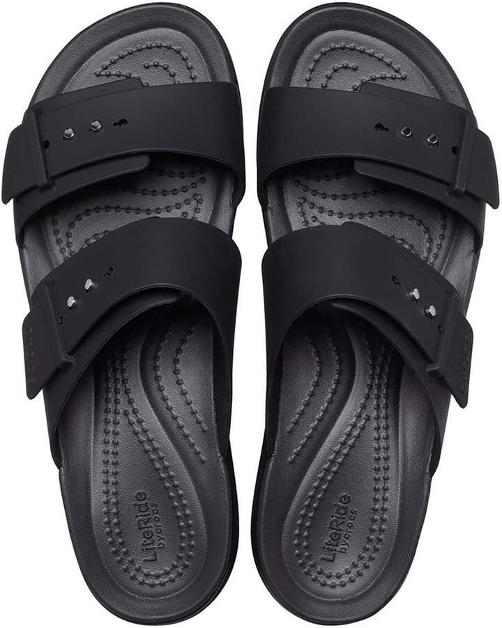 Crocs Slippers Brooklyn Low Wedge plateau zomerschoen pantoffels met gespsluiting