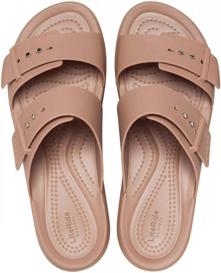 Crocs Slippers Brooklyn Low Wedge plateau zomerschoen pantoffels met gespsluiting - Foto 2