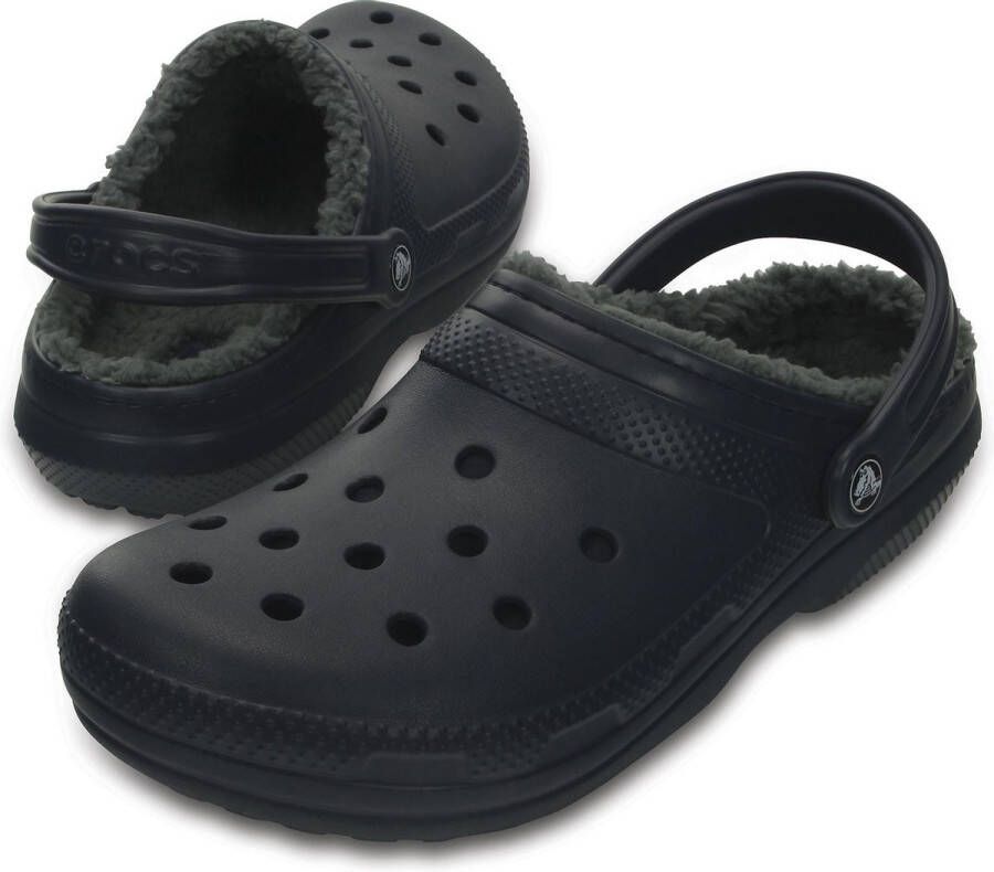 Crocs Pantoffels Classic Lined Clog tuin schoen slippers klomp met knuffelig nepleer