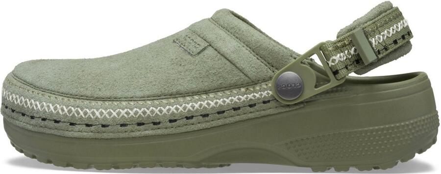 Crocs -Sloffen Cla Vakkundig Gemaakte Vegane Suede Steek Fashion Wear Volwassen