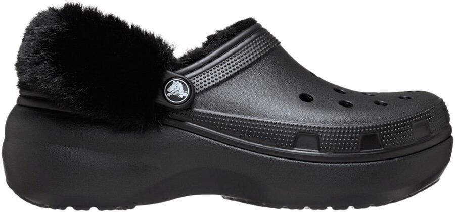 Crocs Classic Platform Fuzz Lined Clog Instappers Dames