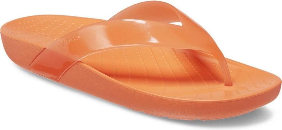 Crocs Splash Glossy Flip Dames Teenslippers Persimmon Comfortabele Pasvorm