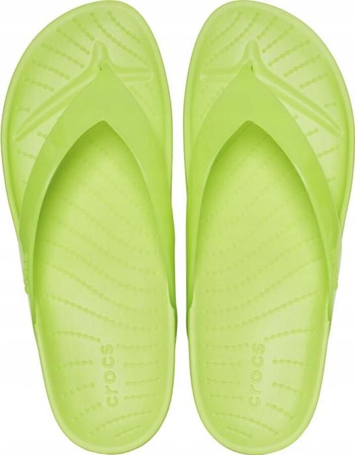 Crocs Splash Glossy Flip Dames Teenslipper Limeade Comfortabele Wreefband Lichtgewicht