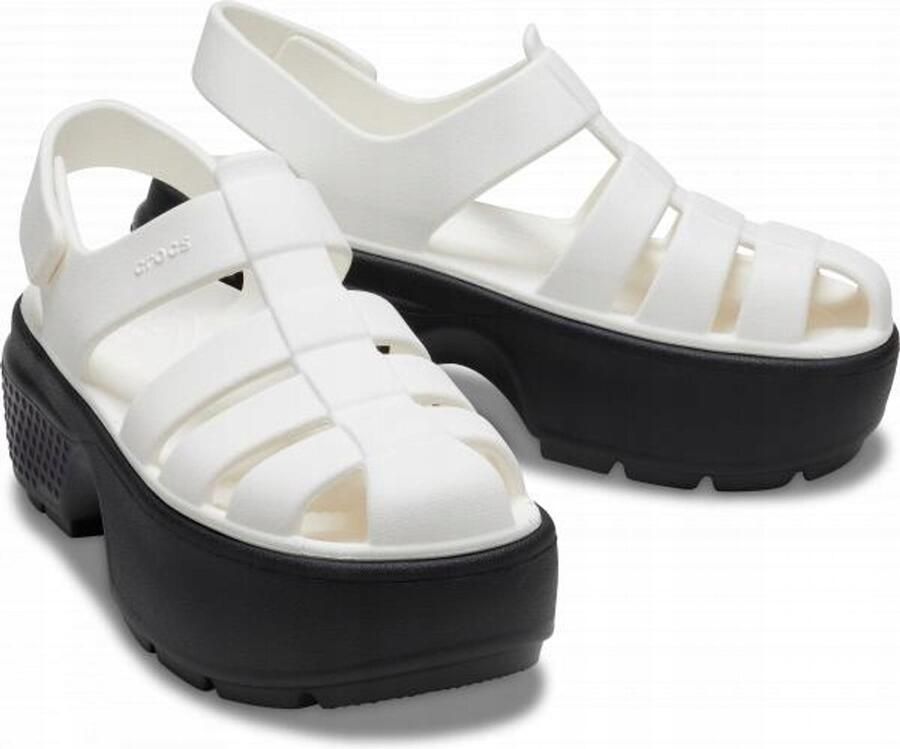 Crocs Stomp Fisherman Damessandalen Platform Chalk Croslite™