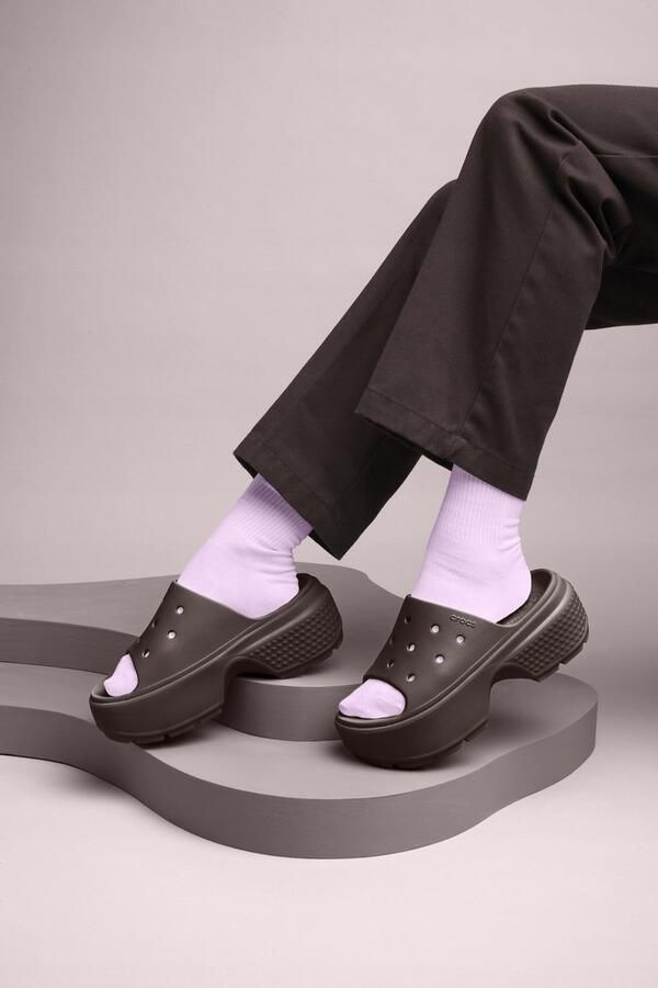 Crocs STOMP Serie Dames Klapki Platform Donker Iris Comfortabele Croslite