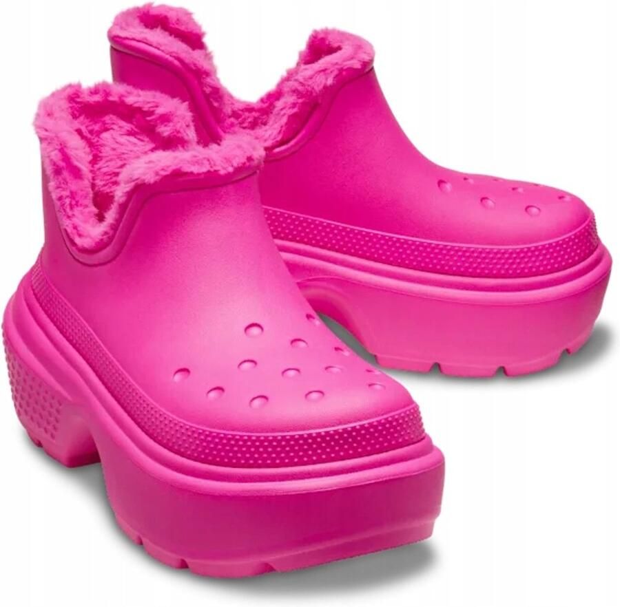 Crocs Stomp Serie Dames Ocieplane Botki PINK CRUSH Platform