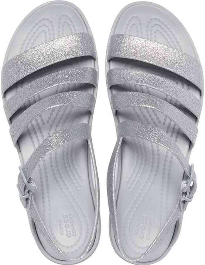 Crocs Tulum Glitter Sandal Silver US W9