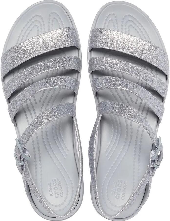 Crocs Tulum Glitter Sandalen Silver