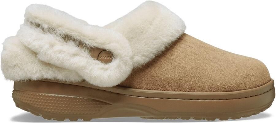 Crocs Classic Unfurgettable Vegan Suede Clog Pantoffels maat M9 W11 beige bruin