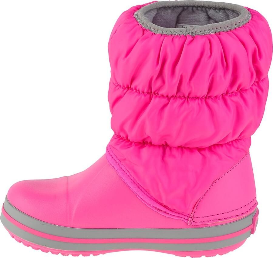 Crocs Winter Puff Boot Kids Regenlaarzen Electric Pink Nylon Bovenkant Croslite Zool - Foto 2