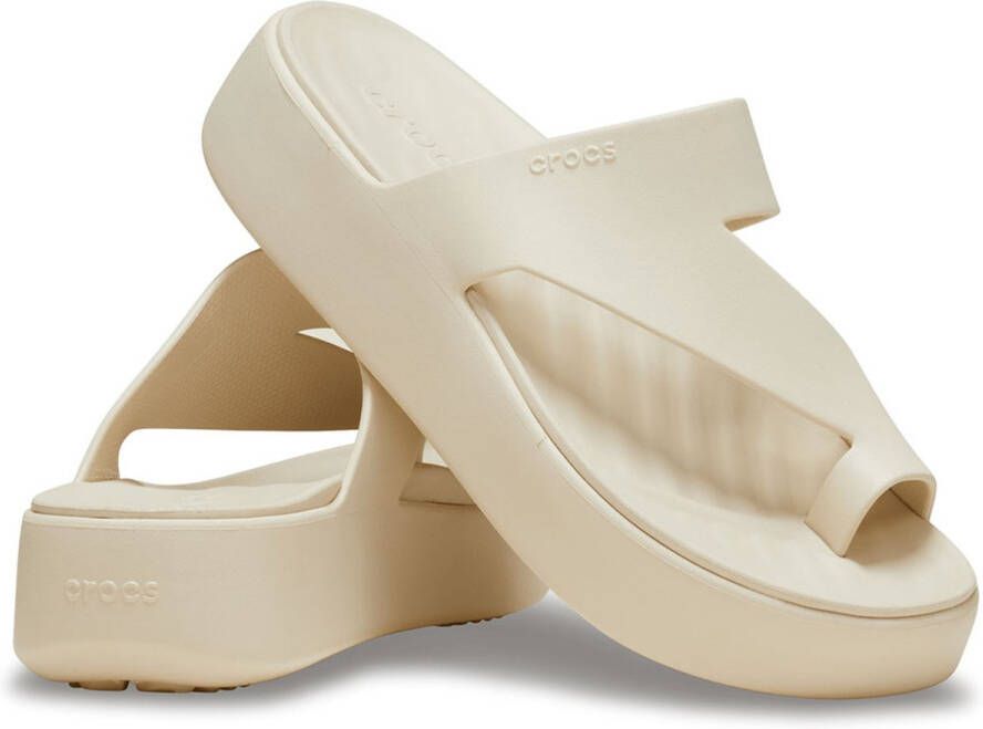 Crocs Getaway Platform Toe Loop Slippers Beige Vrouw
