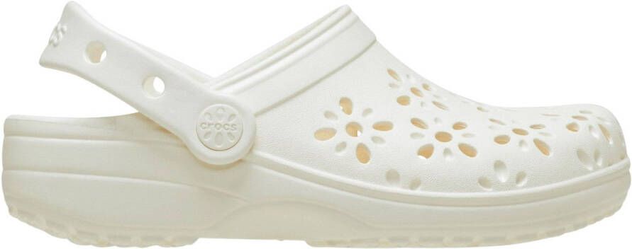 Crocs Classic Floral Cut Out Clog Sandalen maat 39-40 beige wit