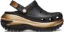 Crocs Mega Crush Metallic Clog Black Gold M4 W6 - Thumbnail 1