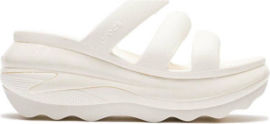 Crocs Mega Crush Triple Strap Slippers Chalk White Dames