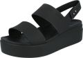 Crocs Sleehaksandaaltjes Brooklyn Low Wedge zomerschoen sandaal sleehak met modieuze plateauzool - Zwart