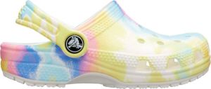 Crocs Kid's Classic Tiedye Graphic Clog Sandalen maat C12 geel