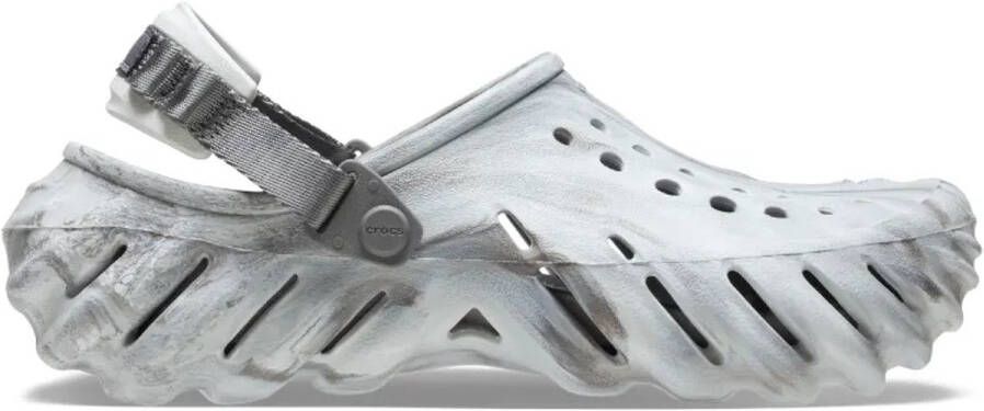 Crocs White & Gray Echo Marbled Clogs M4 W6