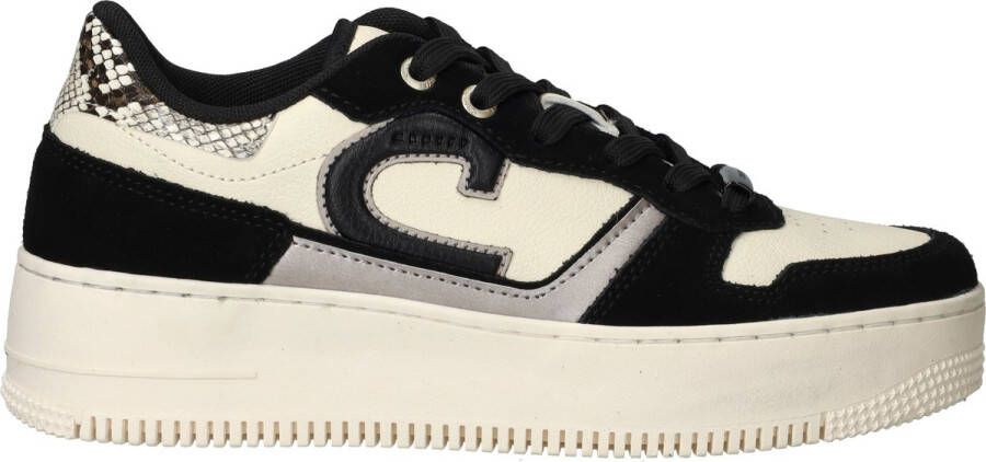 Cruyff Campo Low Tall zwarte sneakers Leerlook Dames