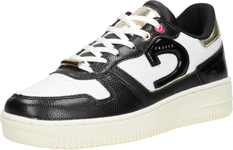 Cruyff Campo low lux black gold Zwart Leerlook Lage sneakers Dames - Foto 4