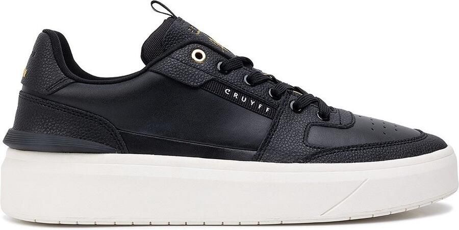 Cruyff Endorsed Tennis | black gold Zwart Leer Lage sneakers