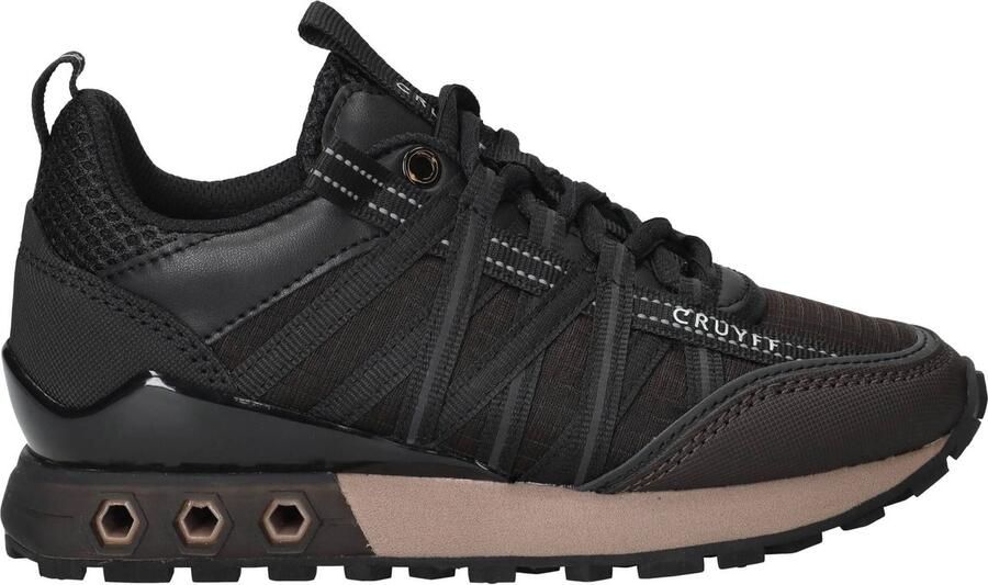 Cruyff Fearia Hex-Tech leren sneakers donkerbruin - Foto 4