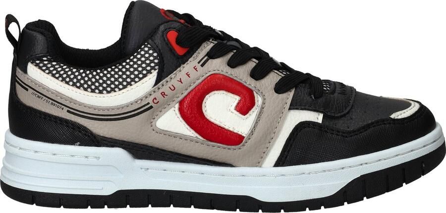 Cruyff Zwarte Leren Sneakers met Rode Accenten Multicolor Dames - Foto 3