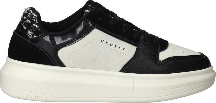 Cruyff Tennis court black white Zwart Leerlook Lage sneakers Dames - Foto 3