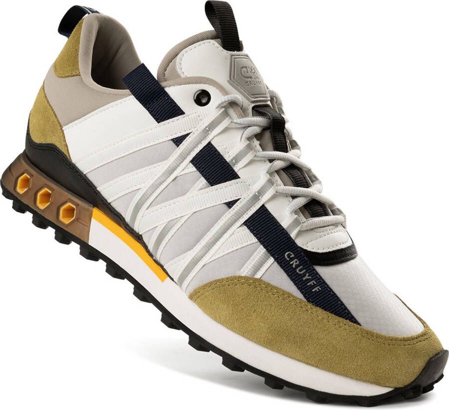 Cruyff Fearia Hex Micro Ripstop Suede Lt. Grey Lawn Green Sneakers Wit Heren - Foto 2