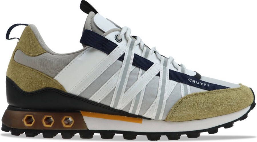 Cruyff Fearia Hex Micro Ripstop Suede Lt. Grey Lawn Green Sneakers Wit Heren - Foto 3