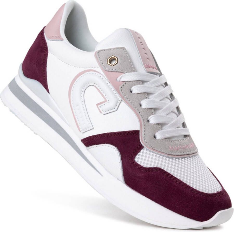 Cruyff Parkrunner Lux wit bordeaux rood sneakers dames (C )