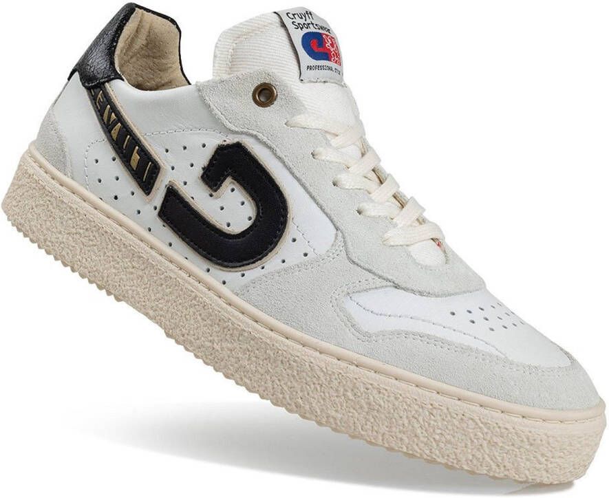 Cruyff Slice white cream black Wit Leer Lage sneakers Heren