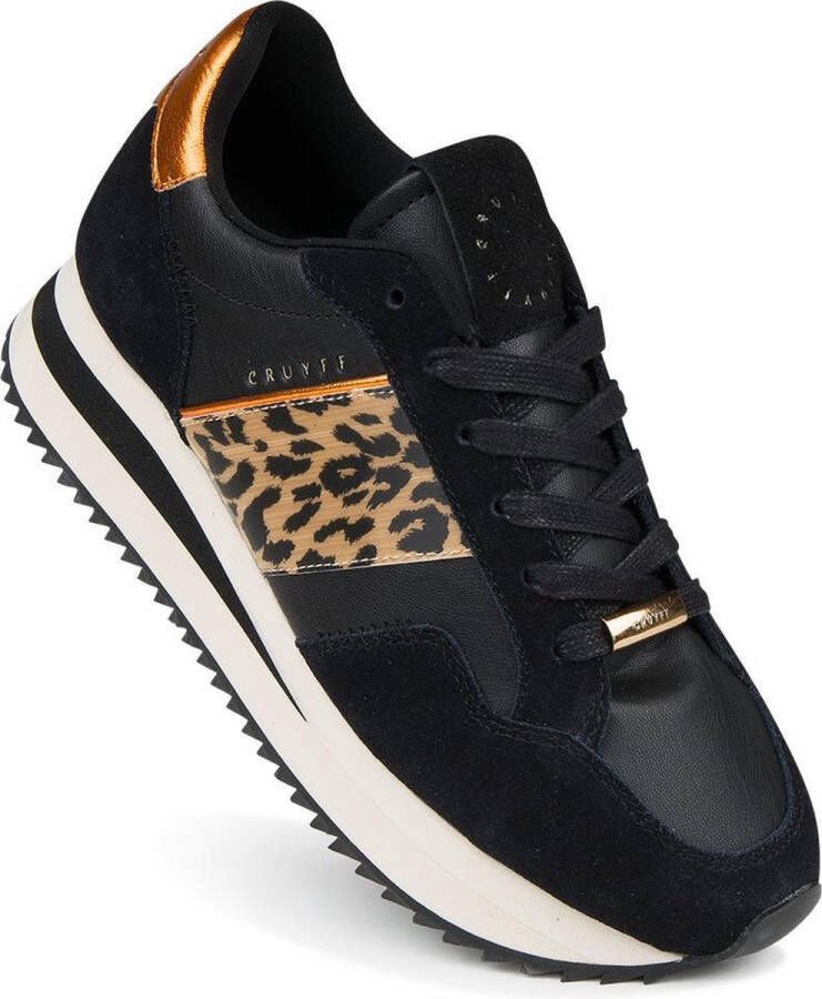 Cruyff Solana Black Leopard Platform sneakers