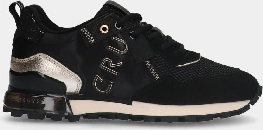 Cruyff superbia hex-tech black gold dames sneakers