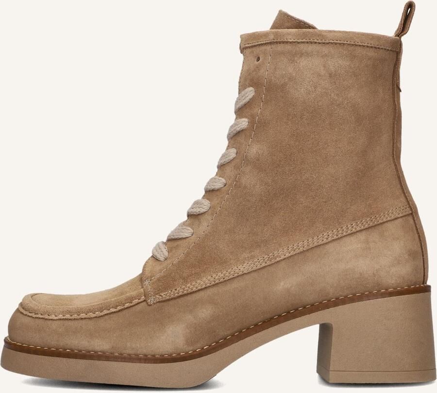Ctwlk. Beige Suède Veterschoenen met Blokhak - Foto 2