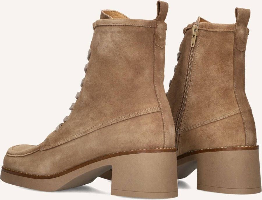 Ctwlk. Beige Suède Veterschoenen met Blokhak - Foto 3