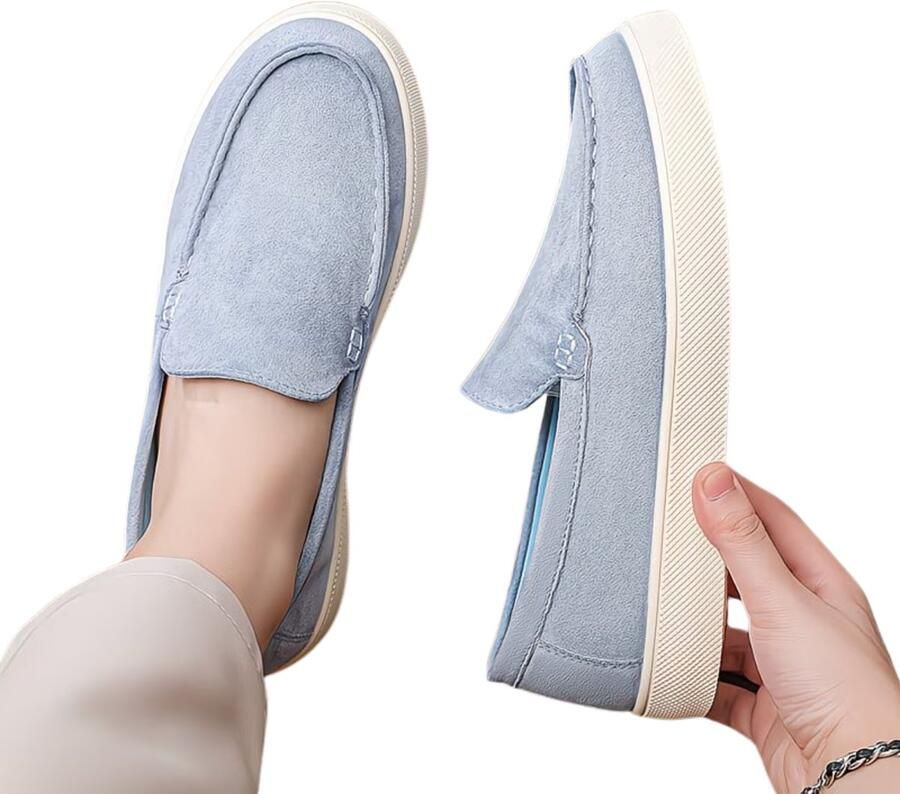 Currero Loafers Heren Met Hak Herenschoenen Instappers Schoenen Hemelsblauw