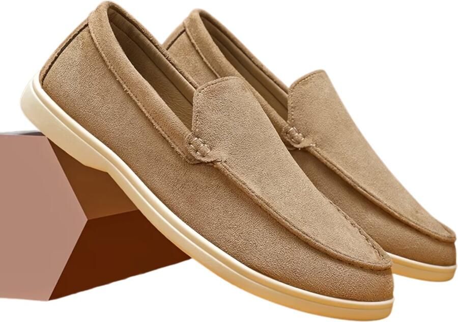 Currero Loafers Heren Met Hak Herenschoenen Instappers Schoenen Khaki