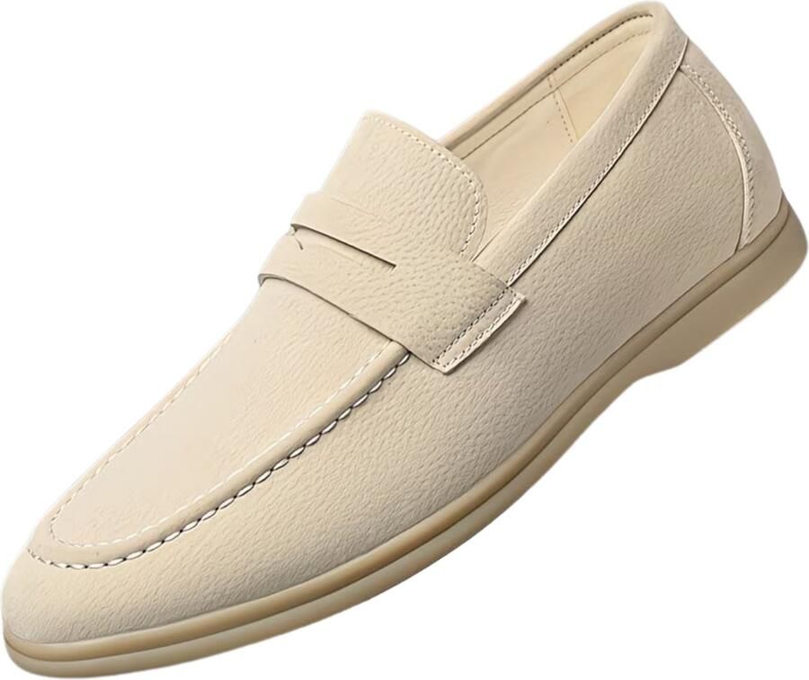 Currero Loafers Heren Met Hak Herenschoenen Instappers Schoenen Wit