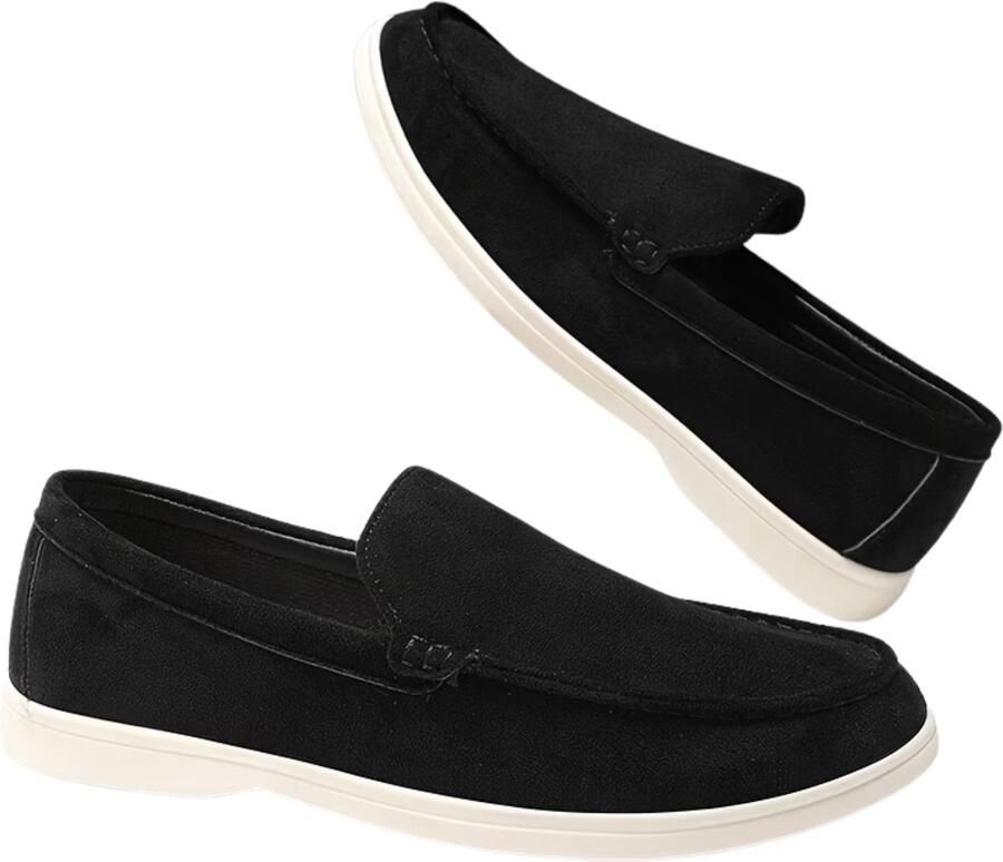 Currero Loafers Heren Met Hak Herenschoenen Instappers Schoenen Zwart