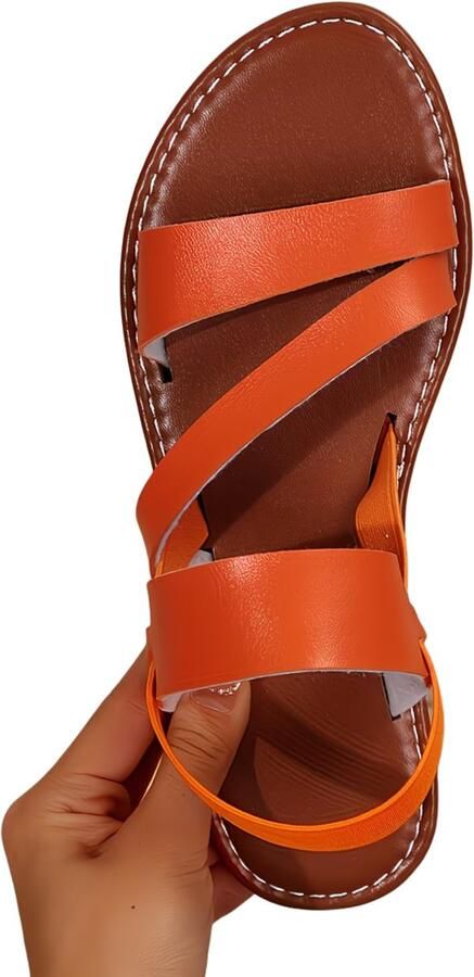 Currero Sandalen Dames Slippers Pantoffels Schoenen Badslippers Oranje