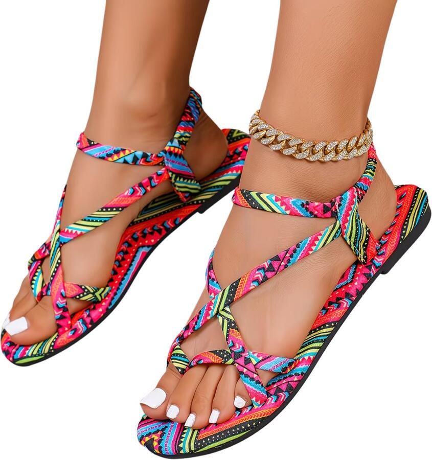 Currero Sandalen Dames Slippers Pantoffels Schoenen Badslippers Watermeloen