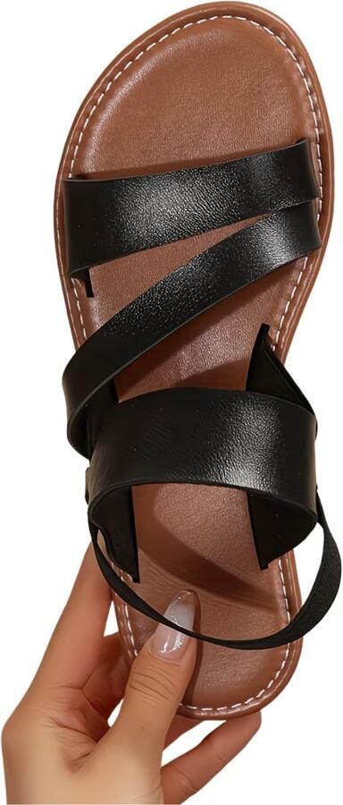 Currero Sandalen Dames Slippers Pantoffels Schoenen Badslippers Zwart
