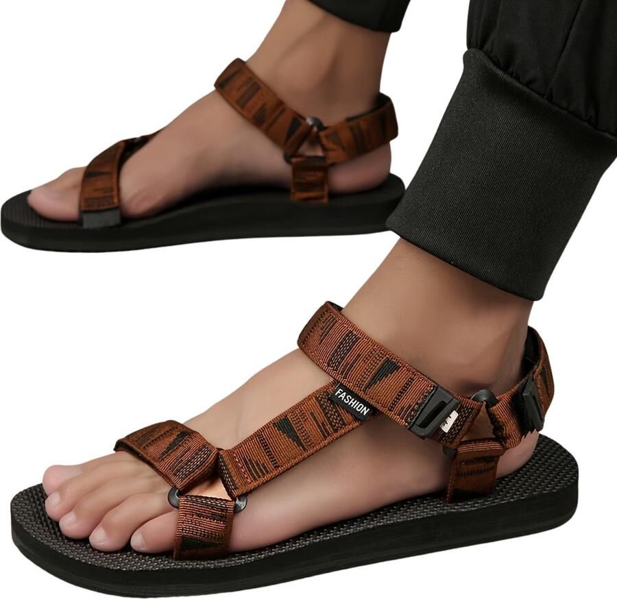 Currero Sandalen Heren Slippers Pantoffels Schoenen Badslippers Kameel