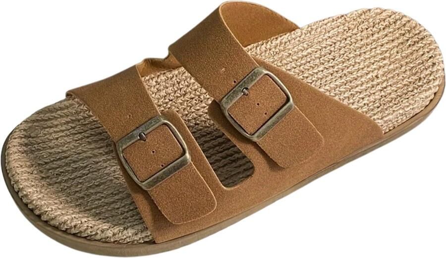 Currero Sandalen Heren Slippers Pantoffels Schoenen Badslippers Oker Bruin