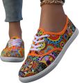 Currero Schoenen Dames Sneakers Comfortabel Slippers Casual Volwassenen Blauwe Bloemen - Blauw