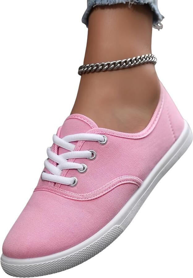 Currero Schoenen Dames Sneakers Comfortabel Slippers Casual Volwassenen Felroze